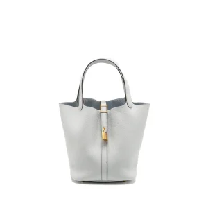 Hermès Picotin 22 Lock Blue Pale Clemence - Replica Bag