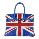 High-End Hermès Inspired 30cm Birkin w/ Union Jack Crystals