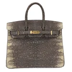 High-End Hermès Inspired - Birkin 25 Ombre Lizard Gold HW