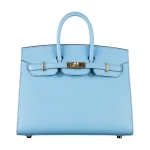 High-End Hermès Inspired - Birkin 25 Sellier Celeste Epsom Gold HW