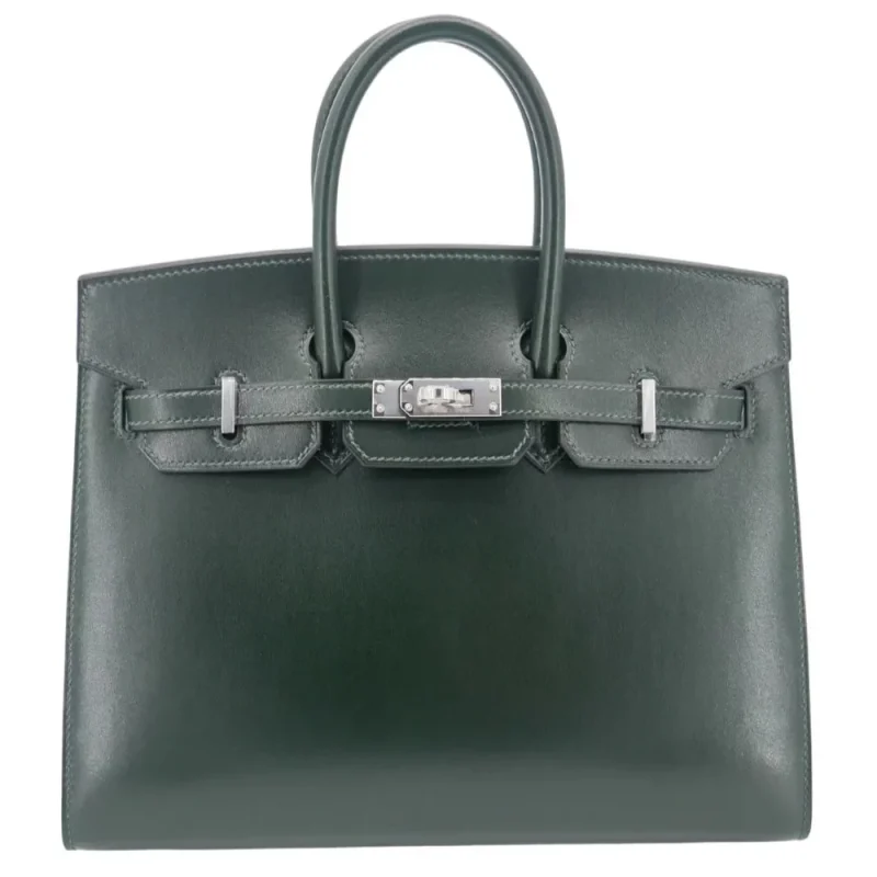 High-End Hermès Inspired - Birkin 25 Sellier Vert Fonce Box Calf Palladium HW