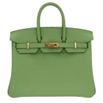 High-End Hermès Inspired - Birkin 25 Vert Criquet Swift Gold HW