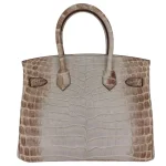 High-End Hermès Inspired - Birkin 30 Gris Cendre Himalaya Palladium HW Back