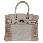 High-End Hermès Inspired - Birkin 30 Gris Cendre Himalaya Palladium HW Front High-End Hermès Inspired - Birkin 30 Gris Cendre Himalaya Palladium HW