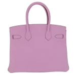 High-End Hermès Inspired - Birkin 30 Mauve Sylvestre Clemence Palladium HW Back