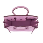 High-End Hermès Inspired - Birkin 30 Mauve Sylvestre Clemence Palladium HW Interior