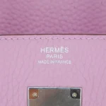High-End Hermès Inspired - Birkin 30 Mauve Sylvestre Clemence Palladium HW Logo
