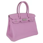 High-End Hermès Inspired - Birkin 30 Mauve Sylvestre Clemence Palladium HW Side1