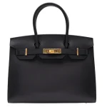 High-End Hermès Inspired - Birkin 30 Sellier Black Epsom Gold HW