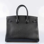 High-End Hermès Inspired - Birkin 35 Black Epsom Gold HW Back