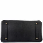 High-End Hermès Inspired - Birkin 35 Black Epsom Gold HW Bottom