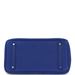 High-End Hermès Inspired - Birkin 35 Bleu Electrique Togo Gold HW Bottom