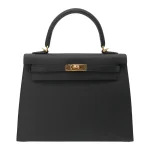 High-End Hermès Inspired - Kelly 25 Sellier Black Epsom Gold HW