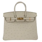 Mirror Quality Hermès Replicas - Birkin 25 Beton Ostrich