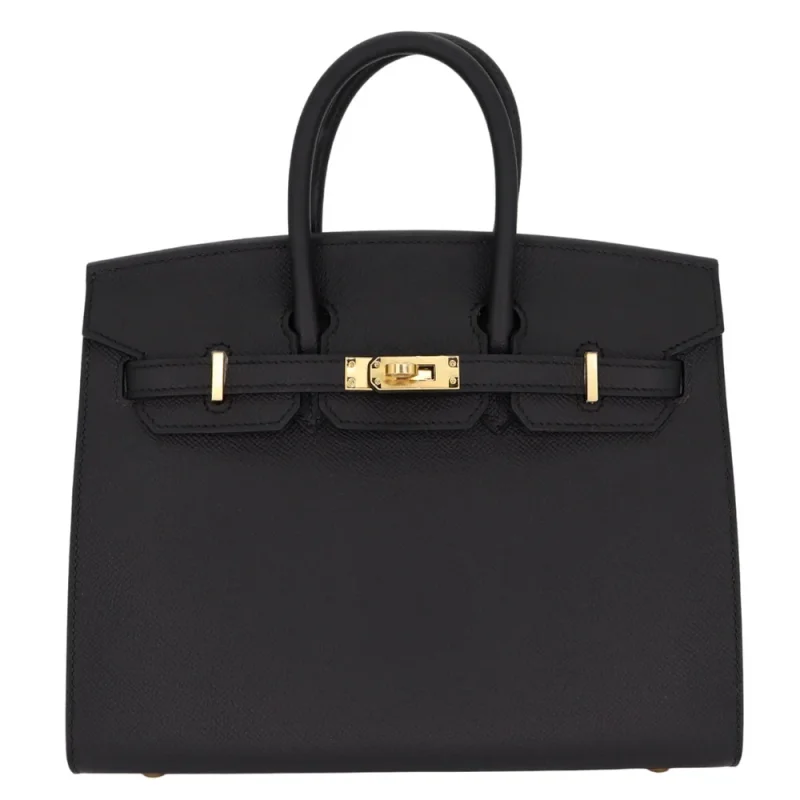 Mirror Quality Hermès Replicas - Birkin 25 Sellier Black Epsom Gold HW