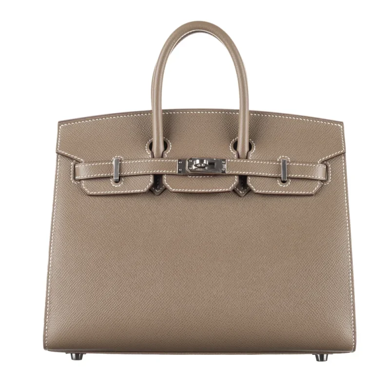 Mirror Quality Hermès Replicas - Birkin 25 Sellier Etoupe Epsom Palladium HW
