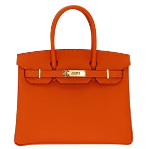 Mirror Quality Hermès Replicas - Birkin 30 Orange Epsom Gold HW