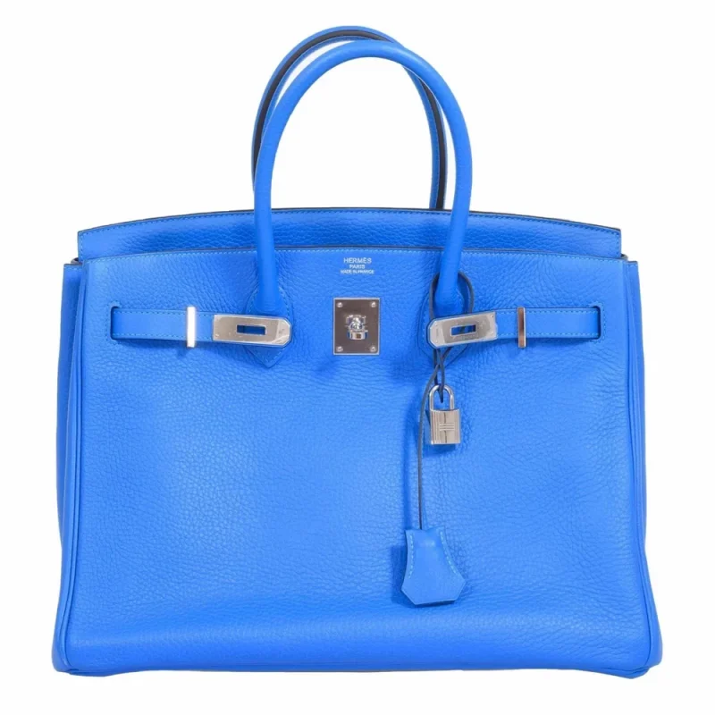Mirror Quality Hermès Replicas | Birkin 35 Bleu Hydra Clemence