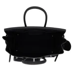 Mirror Quality Hermès Replicas - Birkin 35 Cargo Black Canvas Swift Palladium HW Interior