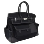 Mirror Quality Hermès Replicas - Birkin 35 Cargo Black Canvas Swift Palladium HW Side1