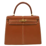 Mirror Quality Hermès Replicas - Kelly 25 Sellier Padded Fauve Barenia Gold HW