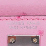 Mirror Quality Hermès Replicas - Kelly II Sellier Mini Bubblegum Ostrich Palladium HW Logo