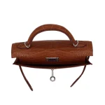 Mirror Quality Hermès Replicas - Kelly II Sellier Mini Gold Matte Alligator Palladium HW Interior
