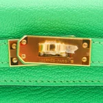 Mirror Quality Hermès Replicas - Kelly II Sellier Mini Vert Comic Chevre Gold HW Detail1