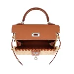 Mirror Quality Hermès Replicas - Kelly Mini Picnic Gold Swift Palladium HW Interior