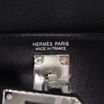 Mirror Quality Hermès Replicas - Kelly en Desordre Black Box Calf Palladium HW Logo