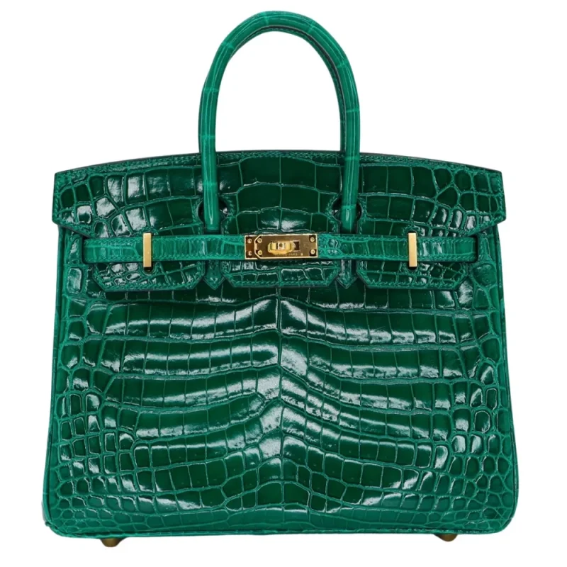 Premium Hermès Replica - Birkin 25 Emerald Shiny Niloticus