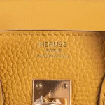 Premium Hermès Replica - Birkin 25 Jaune Ambre Togo Gold HW Logo