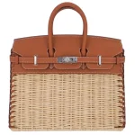 Premium Hermès Replica - Birkin 25 Picnic Gold Swift/Osier Wicker Palladium HW