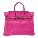 Premium Hermès Replica - Birkin 25 Rose Shocking Matte Alligator Palladium HW