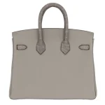 Premium Hermès Replica - Birkin 25 Touch Gris Perle Matte AlligatorTogo Gold HW Back