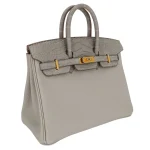Premium Hermès Replica - Birkin 25 Touch Gris Perle Matte AlligatorTogo Gold HW Side1