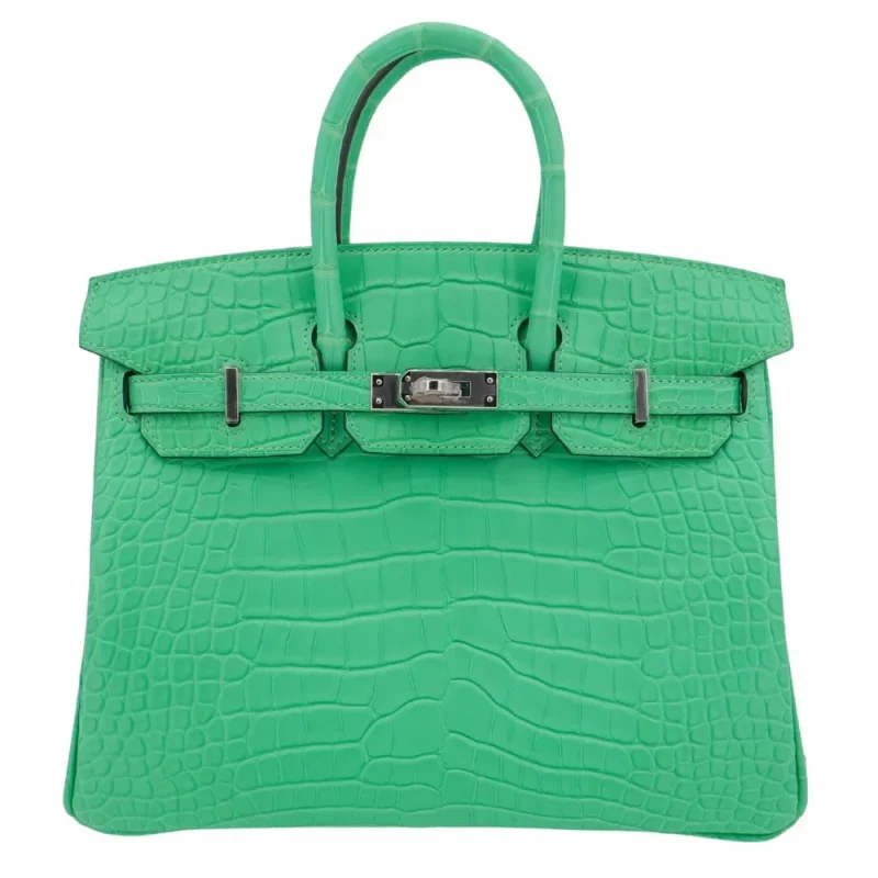 Premium Hermès Replica - Birkin 25 Vert Comics Matte Alligator Palladium HW