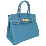 Premium Hermès Replica - Birkin 30 Bleu Jean Epsom Gold HW Side1
