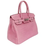 Premium Hermès Replica - Birkin 30 Bubblegum Matte Alligator Palladium HW Side1