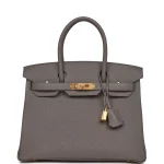 Premium Hermès Replica - Birkin 30 Etain Togo Gold HW
