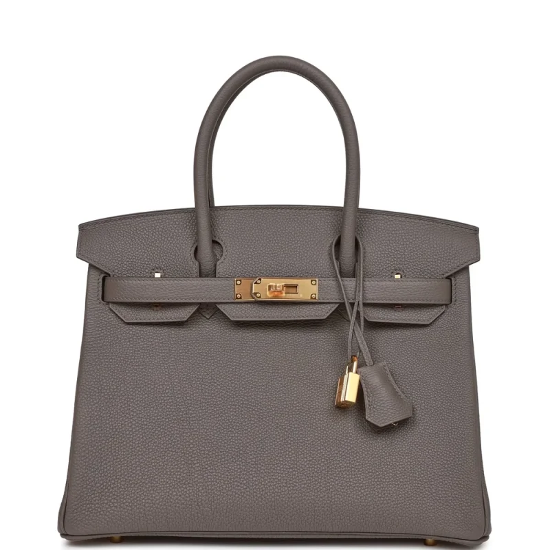 Premium Hermès Replica – Birkin 30 Etain Togo Gold HW - Premium Alternative