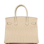 Premium Hermès Replica - Birkin 30 Parchiem Ostrich Gold HW Back