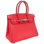 Premium Hermès Replica - Birkin 30 Rose Texas Clemence Palladium HW Side1
