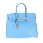 Premium Hermès Replica - Birkin 35 Bleu Paradis Epsom Gold HW Front Premium Hermès Replica – Birkin 35 Bleu Paradis Epsom