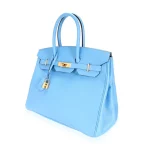 Premium Hermès Replica - Birkin 35 Bleu Paradis Epsom Gold HW Side1