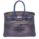 Premium Hermès Replica - Birkin 35 TriBleu Indigo Bag