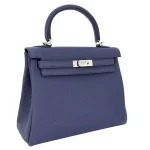 Premium Hermès Replica - Kelly 25 Retourne Bleu Navy Togo Palladium HW Side
