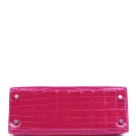 Premium Hermès Replica - Kelly 25 Sellier Rose Pourpre Shiny Niloticus Palladium HW Bottom