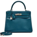 Premium Hermès Replica - Kelly 28 Retourne Bleu Thalassa Epsom Palladium HW