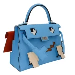 Premium Hermès Replica - Kelly Doll Picto Celeste Epsom Palladium HW Side